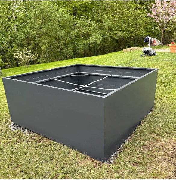 Velký vyvýšený záhon, sklolaminát, délka 280 cm, RAL 7016 - antracit