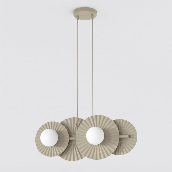 Závěsné svítidlo UMBRA 4 – moka, bílé sklo, 4× G9, šířka 59 cm