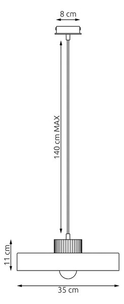 Závěsné svítidlo KIVI 1L – černé, 1× E27, šířka 35 cm