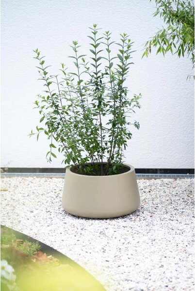 Květináč GORDO, sklolaminát, výška 29 cm, béžový