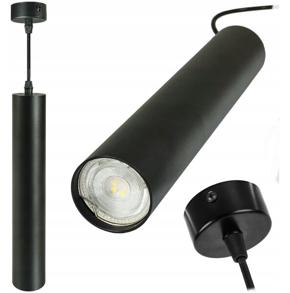 ECOLIGHT GU10 černé LED trubkové závěsné svítidlo