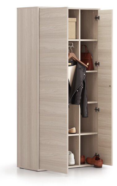Šatní skříň s výsuvem BLOCK, 850 x 400 x 1748 mm, dub přírodní