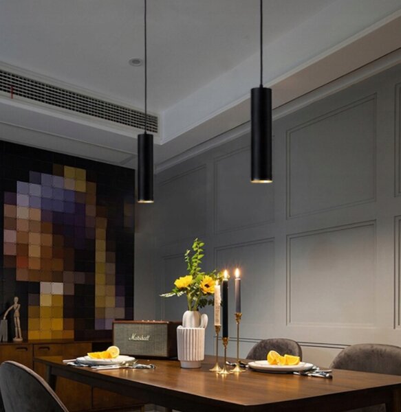 ECOLIGHT GU10 černé LED trubkové závěsné svítidlo