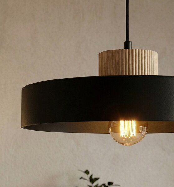 Závěsné svítidlo KIVI 1L – černé, 1× E27, šířka 35 cm