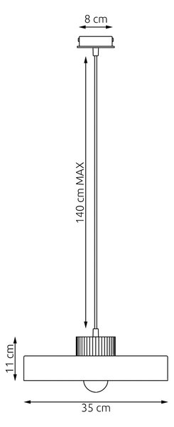 Závěsné svítidlo KIVI 1L – černé, 1× E27, šířka 35 cm