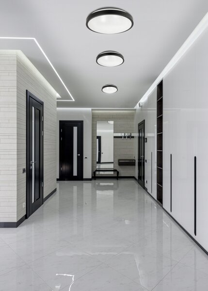 ECOLIGHT Kulatý LED stropní panel - 2xE27 - černý