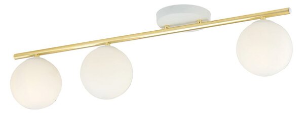 Stropní svítidlo MONZA 3 – bílé, opálové sklo, 3× E14, šířka 80 cm