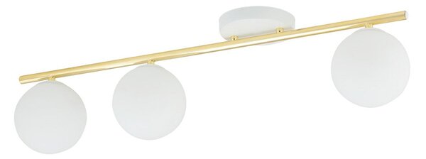 Stropní svítidlo MONZA 3 – bílé, opálové sklo, 3× E14, šířka 80 cm