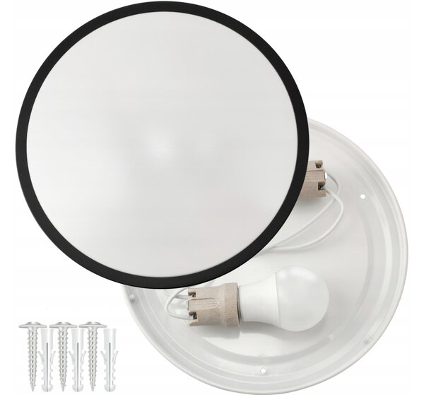 ECOLIGHT Kulatý LED stropní panel - 2xE27 - černý