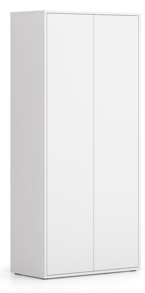 Kancelářská spisová skříň BLOCK, 2x dveře, 800 x 400 x 1748 mm, bílá