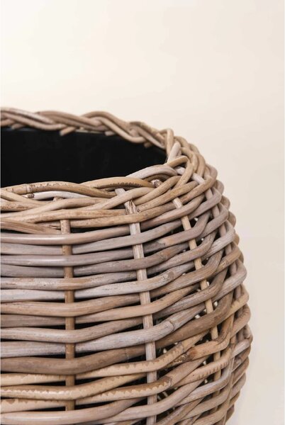 Přírodní koš na rostliny PALLA, ratan, průměr 45 cm, natur