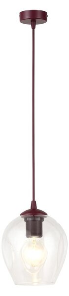 Závěsné svítidlo ISTAR 1 – vínové, čiré sklo, 1× E27, šířka 14 cm