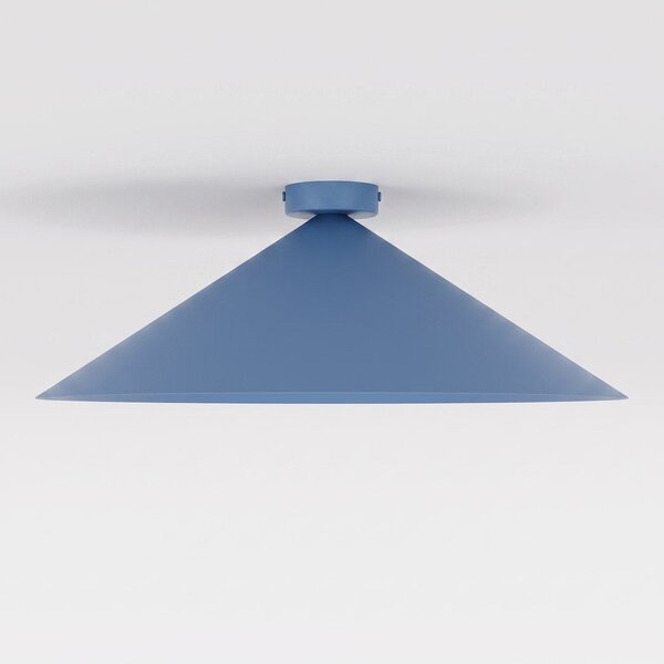 Stropní svítidlo MONO 1L – tlumeně modré, bílé sklo, 1× E14, šířka 50 cm