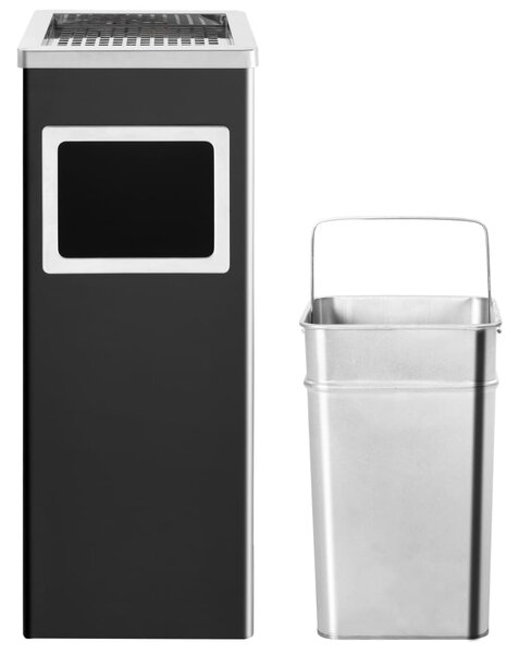 Hotelový odpadkový koš s popelníkem 36 l ocel černý