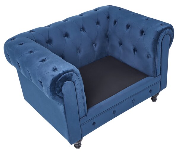 Křeslo CHESTERFIELD Umělý samet Námořnická modrá