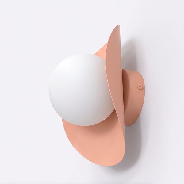 Nástěnné svítidlo FIERO M – korálové, bílé sklo, 1× G9, šířka 31 cm