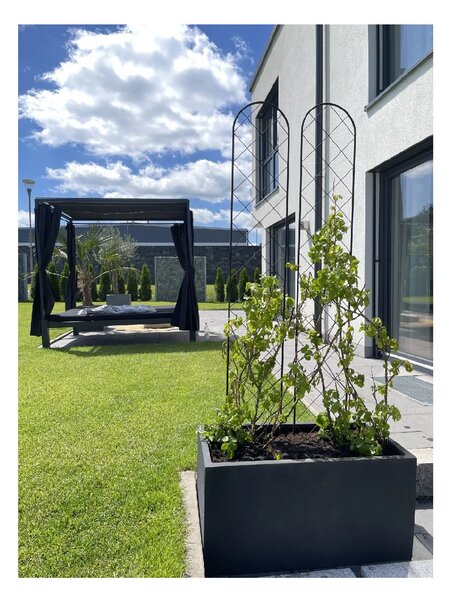 Truhlík MAXI, sklolaminát, šířka 80 cm, antracit - vzhled kamene