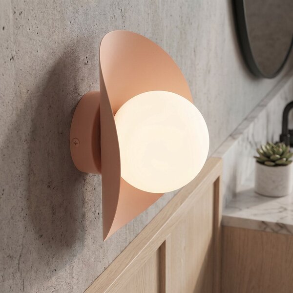 Nástěnné svítidlo FIERO M – korálové, bílé sklo, 1× G9, šířka 31 cm