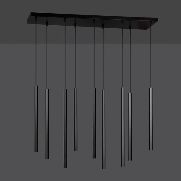 Závěsné svítidlo SELTER 9 – černé, 9× G9, šířka 92 cm