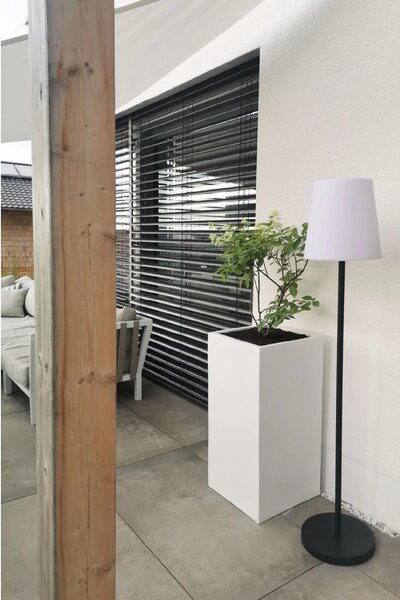 Květináč BLOCK, sklolaminát, výška 80 cm, bílý mat