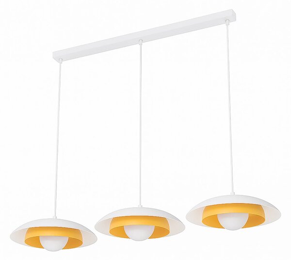Závěsné svítidlo SKIN 3 – bílé / oranžové, sklo, 3× G9, šířka 95 cm