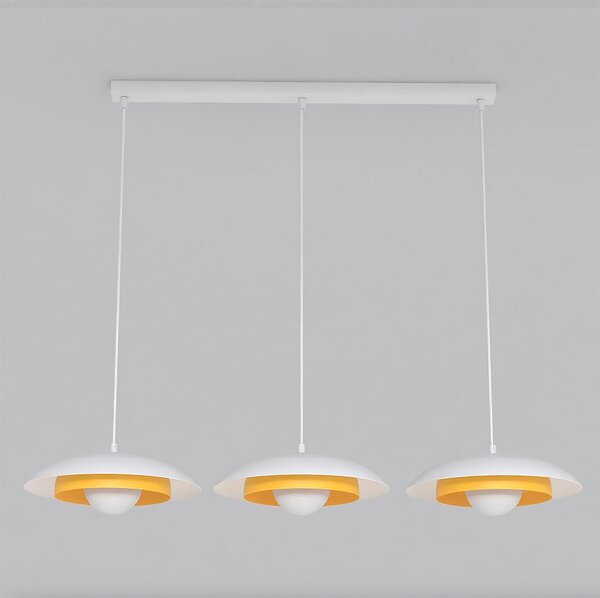 Závěsné svítidlo SKIN 3 – bílé / oranžové, sklo, 3× G9, šířka 95 cm