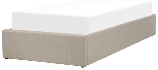 Postel s úložným prostorem bez čela Tkanina DINAN 90 x 200 cm Taupe