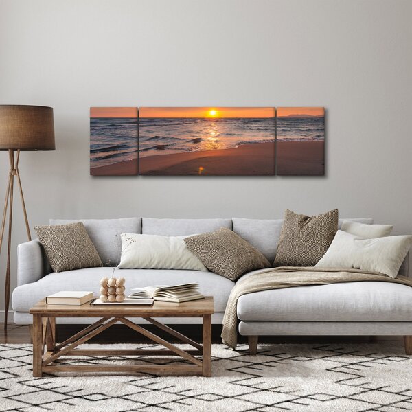 Obraz srdce v písku (170x50 cm)