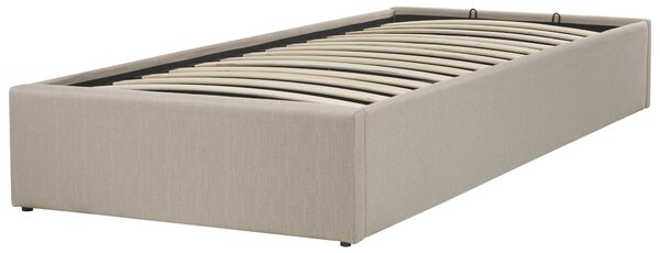 Postel s úložným prostorem bez čela Tkanina DINAN 90 x 200 cm Taupe