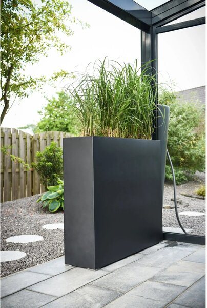 Dělící květináč ELEMENTO, sklolaminát, šířka 117 cm, antracit