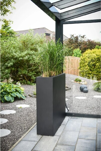 Dělící květináč ELEMENTO, sklolaminát, šířka 117 cm, antracit