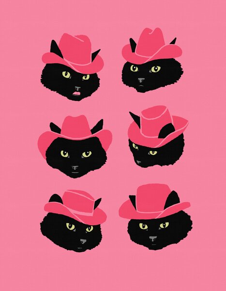 Ilustrace Marcy the Cowgirl Cat, Anyone Can Yeehaw, (30 x 40 cm)