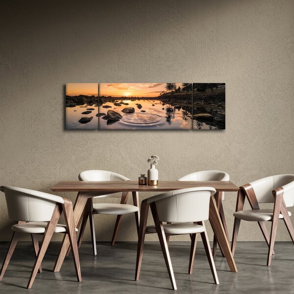 Obraz - Západ slunce u jezera (170x50 cm)