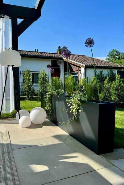 Květináč ELEMENTO SLIM, sklolaminát, šířka 90 cm, antracit
