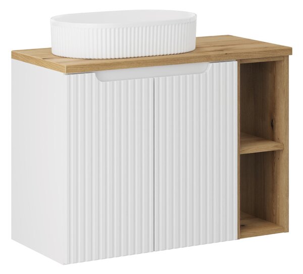 Comad Koupelnová skříňka s deskovým umyvadlem SET-NOW B OAK 80 bílá/dub coast evoke