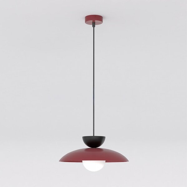 Závěsné svítidlo MULAN 1 – vínové / černé, bílé sklo, 1× G9, šířka 30 cm