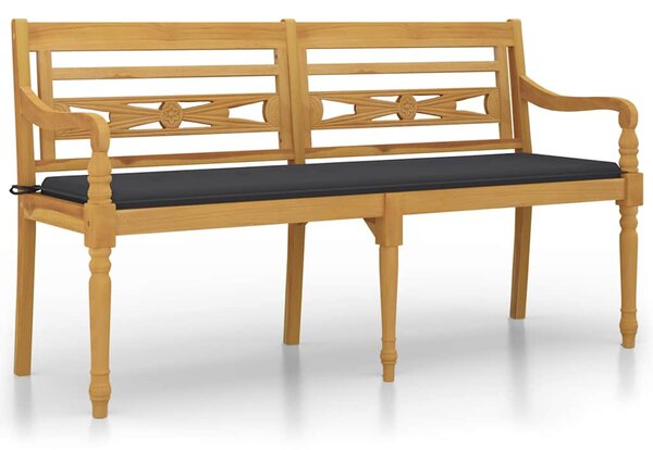 Lavice Batavia s antracitovou poduškou 150 cm masivní teak 3100826