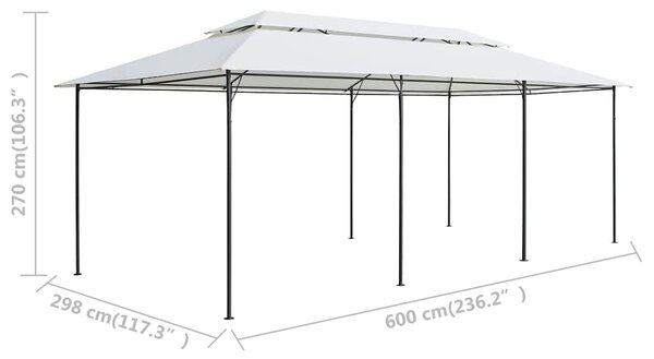 Zahradní altán 600 x 298 x 270 cm bílý 180 g/m² 310072