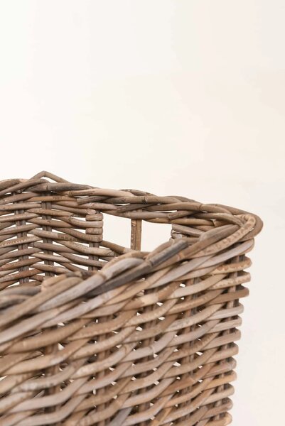 Dekorativní úložný koš CESTA, ratan, délka 50 cm, natur