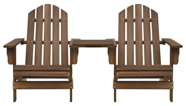 Zahradní židle Adirondack s čajovým stolkem masivní jedle hnědé 310069
