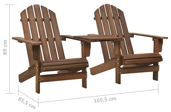 Zahradní židle Adirondack s čajovým stolkem masivní jedle hnědé 310069
