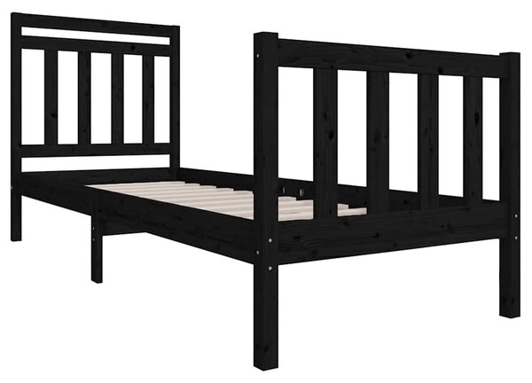 Rám postele černý 75 x 190 cm Small Single masivní dřevo 3100683