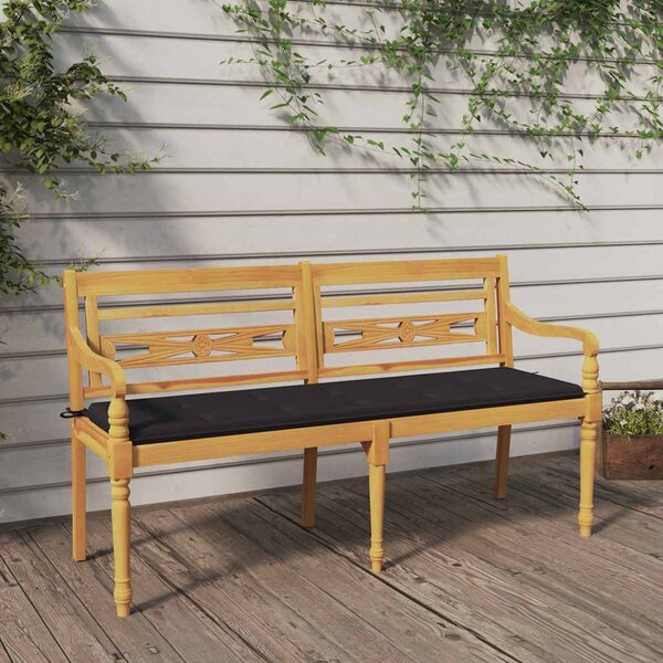 Lavice Batavia s antracitovou poduškou 150 cm masivní teak 3100826