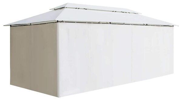 Zahradní altán se závěsy 600 x 298 x 270 cm bílý 180 g/m² 310073