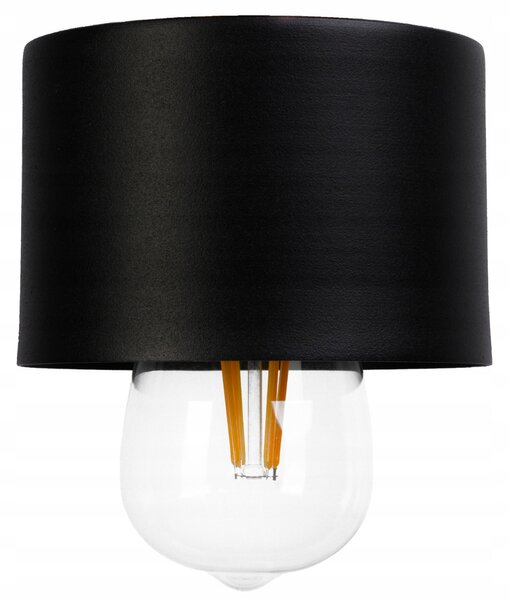 BERGE LED závěsné stropní svítidlo dřevěný trám 2xE27 Lustr Loft Cup Black
