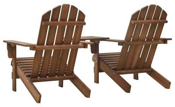 Zahradní židle Adirondack s čajovým stolkem masivní jedle hnědé 310069