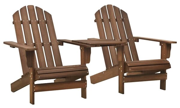 Zahradní židle Adirondack s čajovým stolkem masivní jedle hnědé 310069