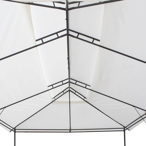 Zahradní altán se závěsy 600 x 298 x 270 cm bílý 180 g/m² 310073