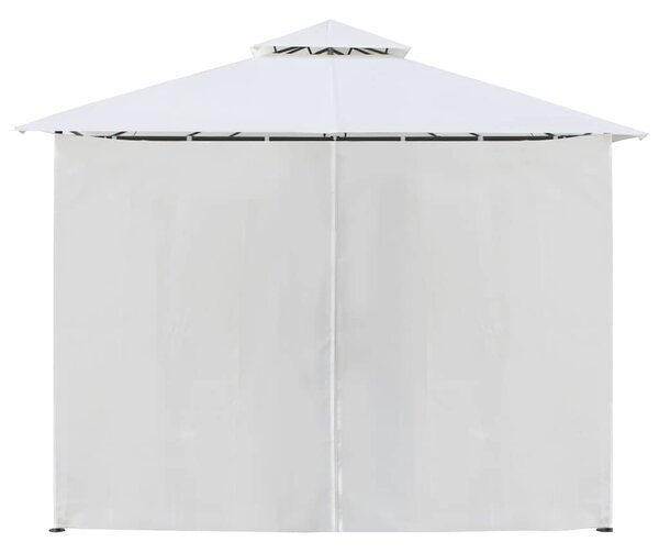 Zahradní altán se závěsy 600 x 298 x 270 cm bílý 180 g/m² 310073