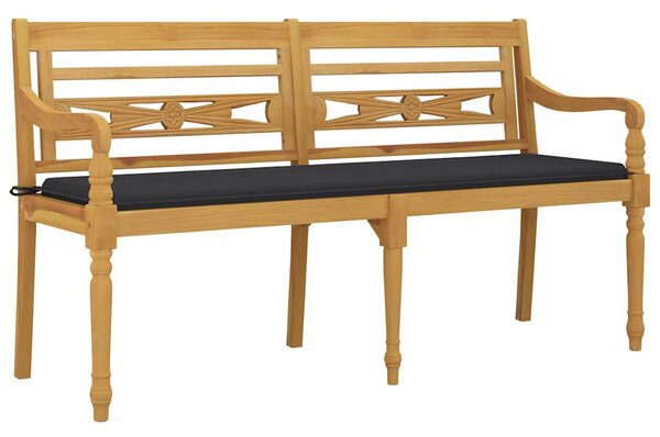 Lavice Batavia s antracitovou poduškou 150 cm masivní teak 3100826